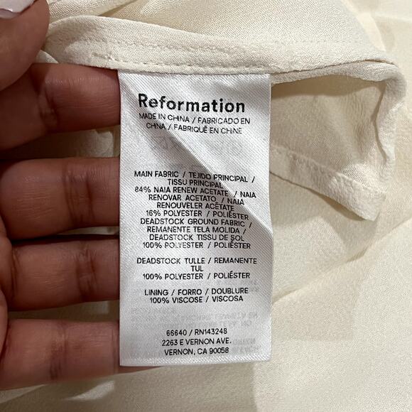 NWT NEW Reformation Alouette Dress Fior Di Latte - Picture 8 of 9